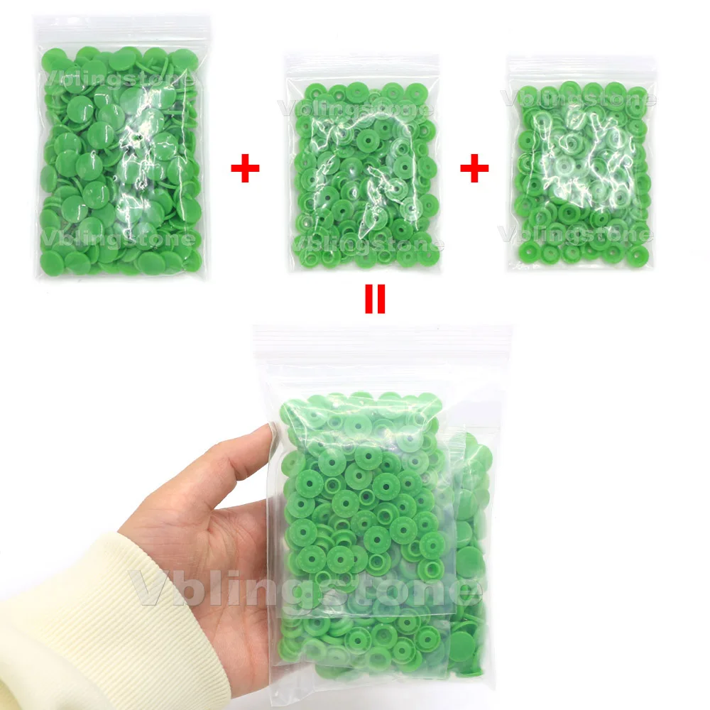 Round Snaps Buttons For Bib 100 Sets T5 Plastic Cover Press Button Fastener Snap For Clothes Accessories DIY Crafts 21Colors 3