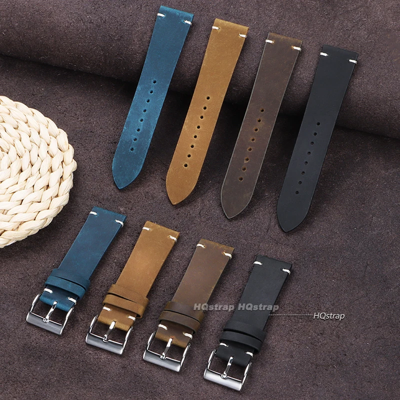 Premium Calfskin Leather Universal Sport Watch Band - Brown Replacement Strap