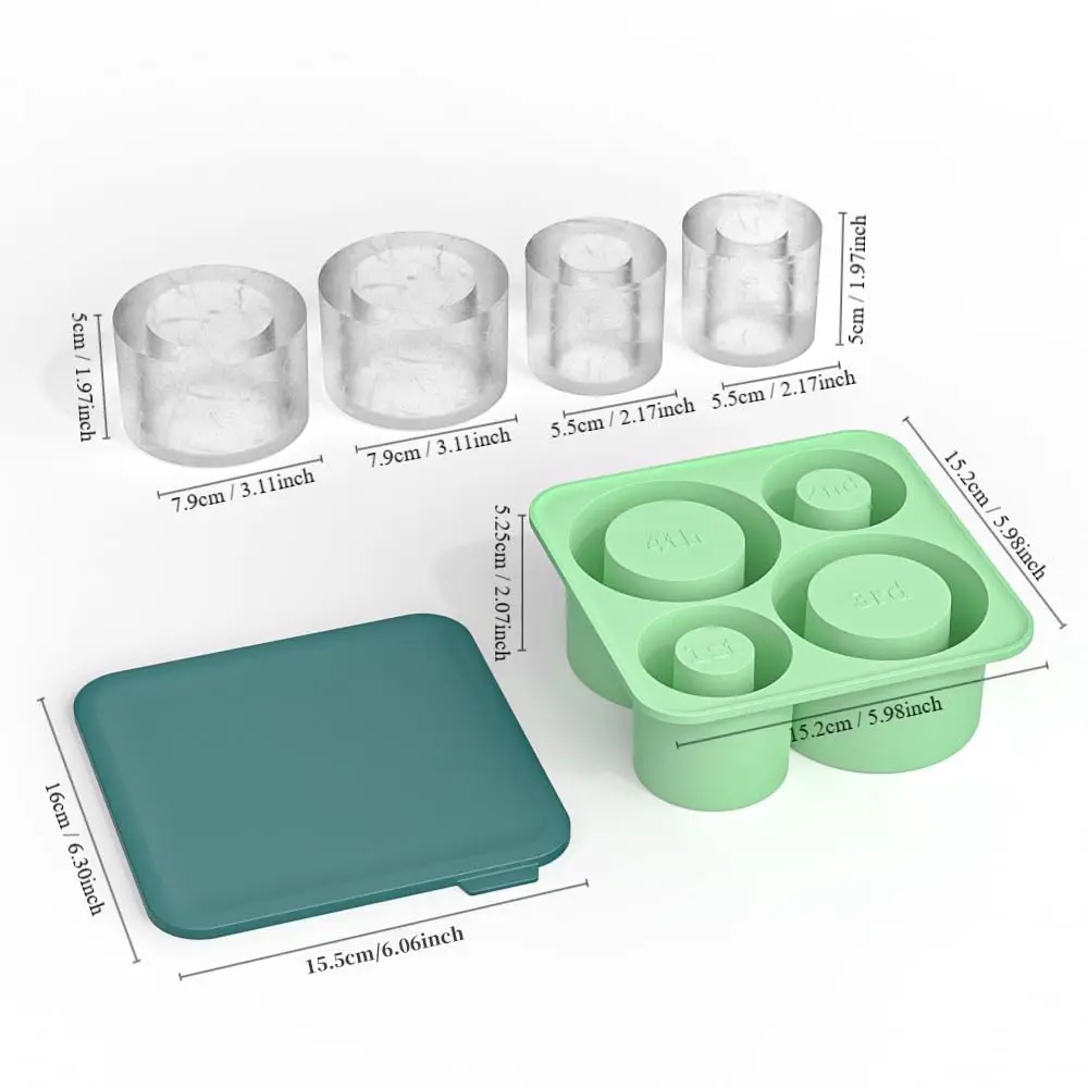 Description Picture 6 of itemSilicone Ice Cube Tray Mold Cup Tumbler 20oz 30oz 40oz Cylinder Ice Cube Maker with Lid Kitchen Accessories Gadget