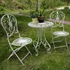 Silla de hierro forjado retro para jardinería con jardín paisajístico, silla antigua, sillas rurales de ocio al aire libre.