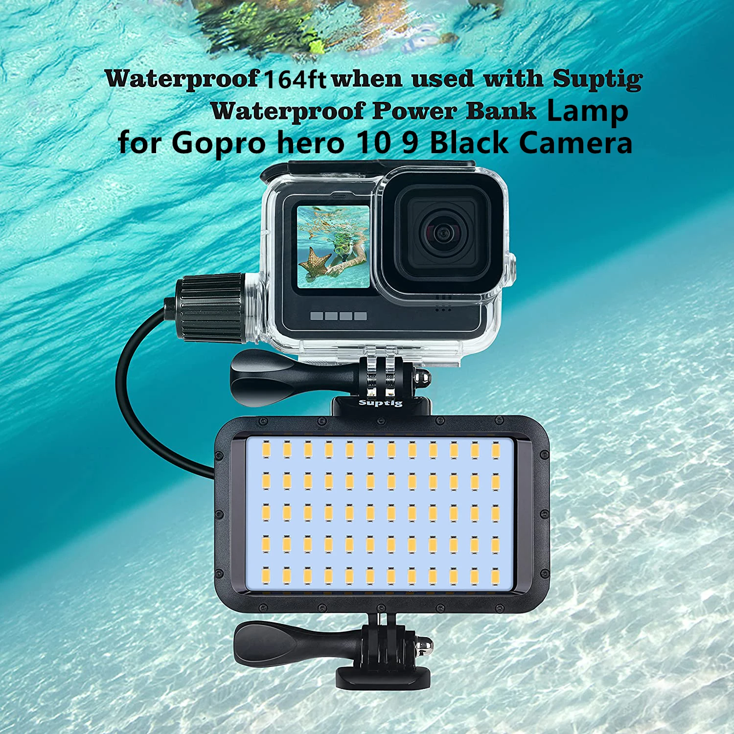Lampe LED rechargeable pour GoPro Hero 13 12 10 9 8 7 6 5 4 3