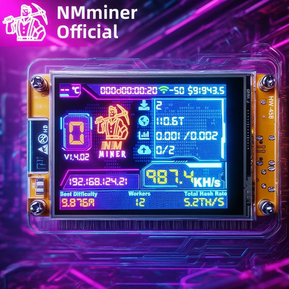 NMMiner NerdMiner V2 Hashrate 980KH/s Lucky Miner ESP32 2.8 นิ้วสมาร์ทจอแสดงผล Crypto Solo หวย Bitcoin ESP32-2432S028R DROOM 1