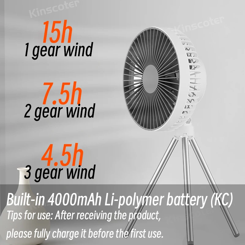 KINSCOTER Auto Oscillation Camping Ceiling Fan Outdoor Tent Air Circulator  Ventilator Fan Electric Wireless Desk Floor Fan - AliExpress