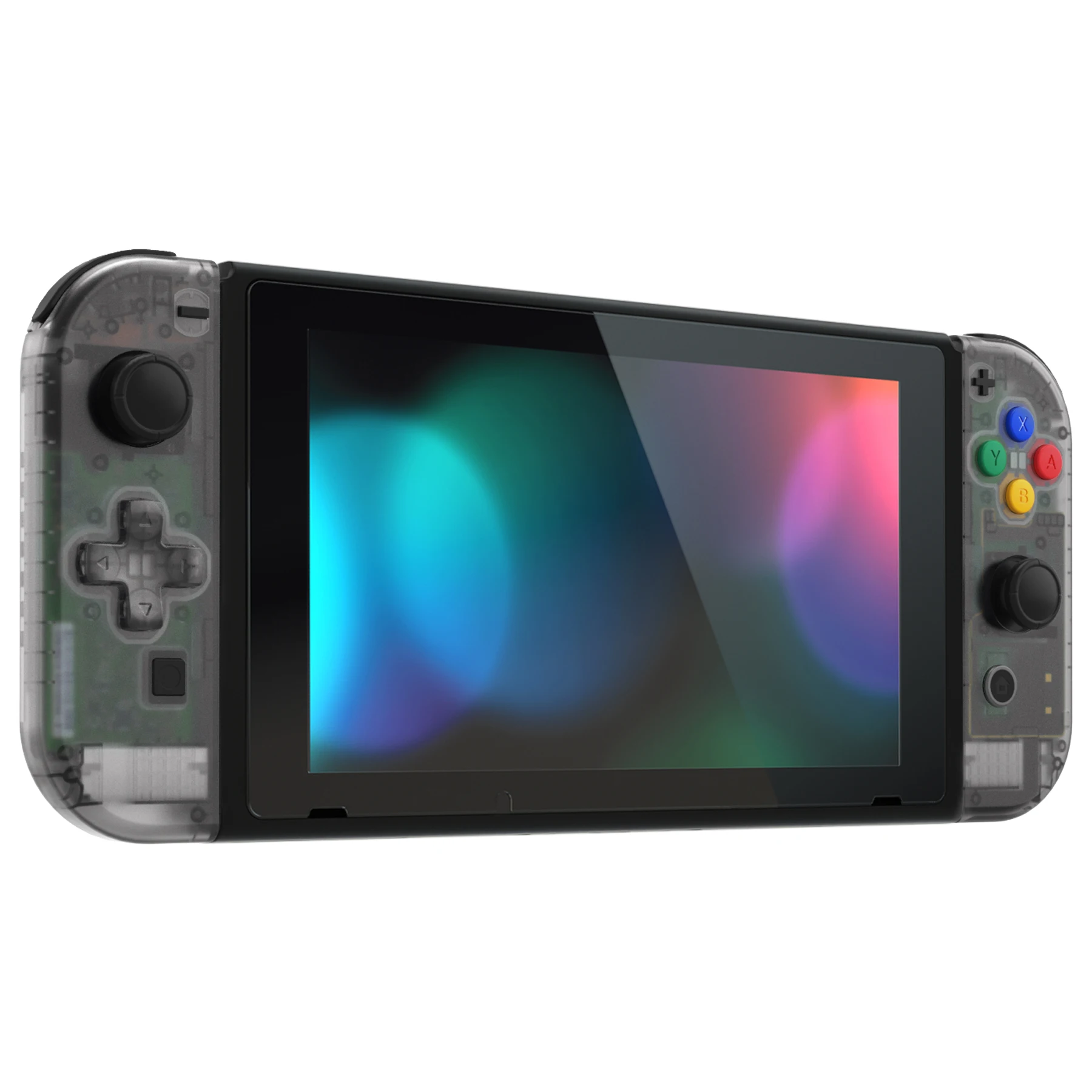 eXtremeRate Switch Gamepad Replacement Case Shell Cover Buttons Set for Nintend Switch NS JoyCon & NS OLED JoyCon - Clear Series