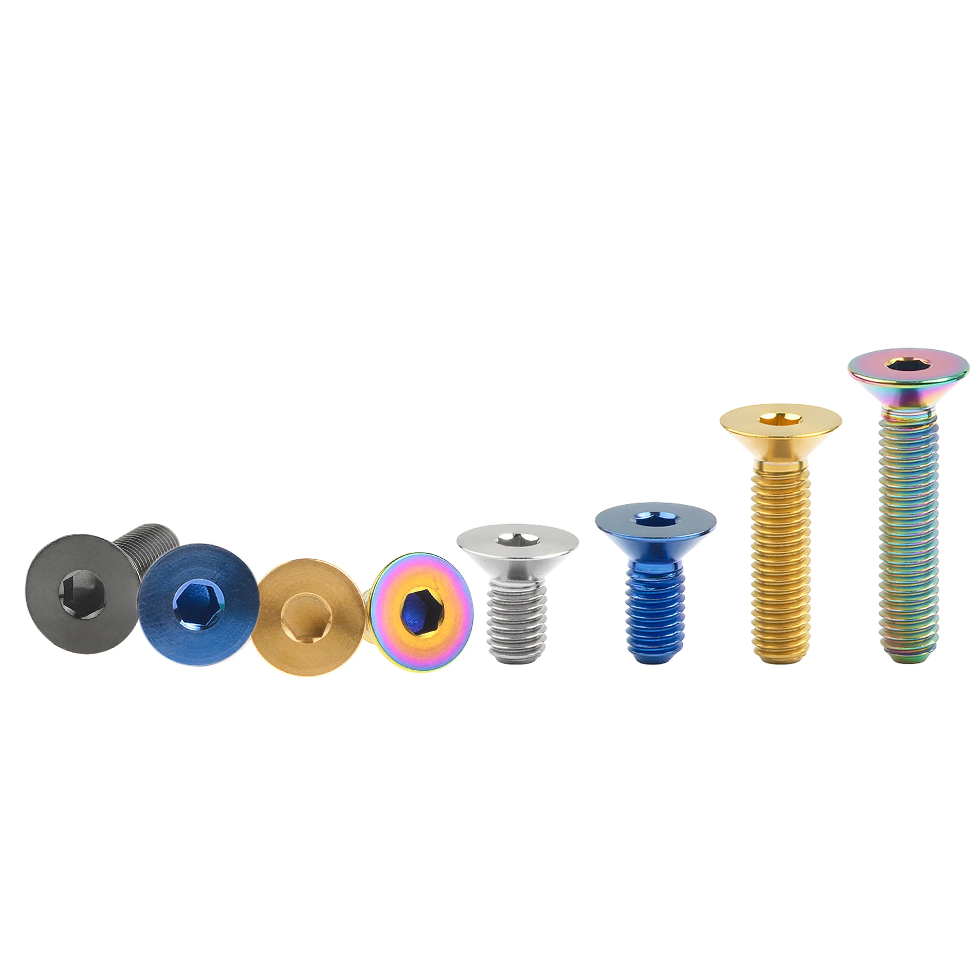 Xingxi Peças Titanium ti m5 x 10 12 15 20 25 30 mm Allen Chave Plana Parafusos de Parafuso Cabeça Escareada