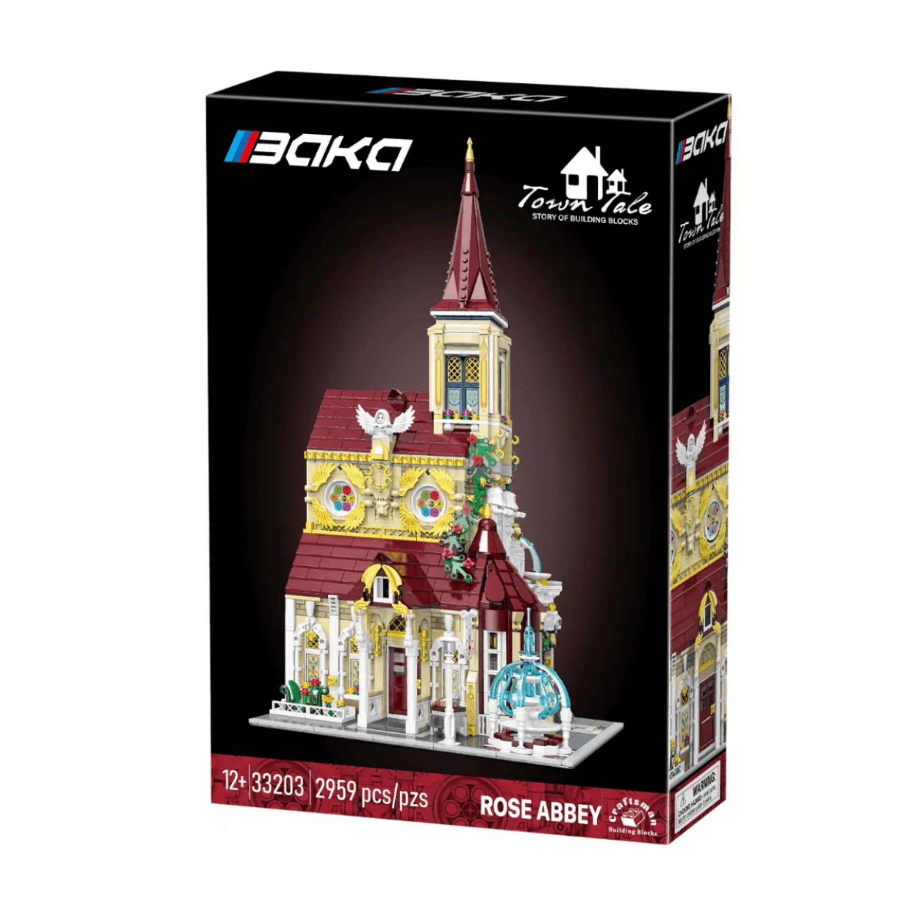 

Креативный эксперт уличный вид модульная Роза Abbey Moc 33203 Кирпичи Модель дома Строительные блоки сборка квадратная книжка магазин