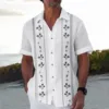 Simple Fashion Men's Shirt 3d Print Short Sleeved Shirts For Men Hawaiian Shirts Beach Casual Male Clothing 2024 New Lapel Shirt 2