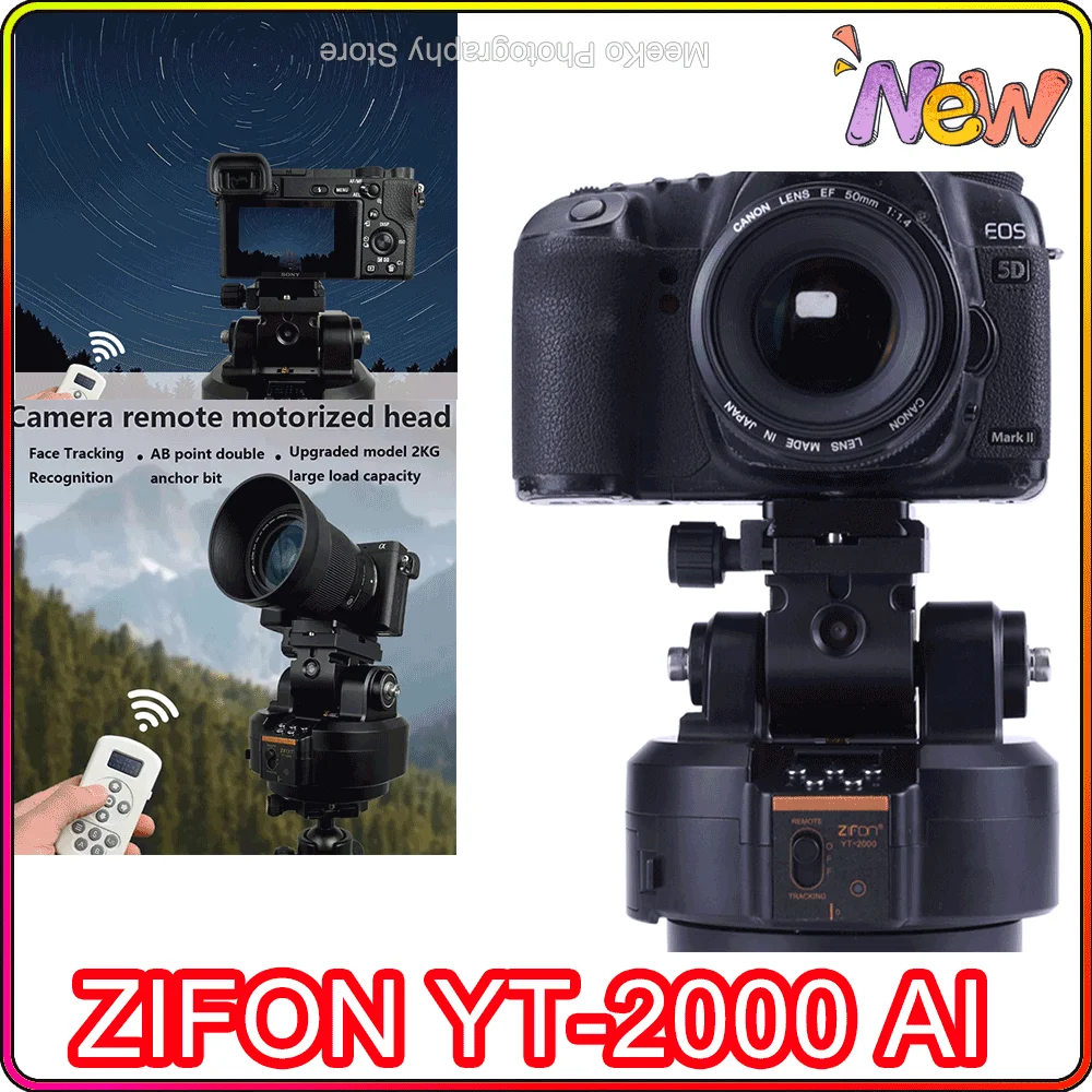 Smartphone camera panoramic head pan tilt tripod head stabilizer AI face following motorized rotating for smartphone cameras