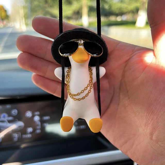 Anime Cute Swing Duck Car Interior Decoration Pendant Auto Rearview Mirror  Hanging Ornaments For Women Man Car Accessories - AliExpress