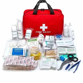 184pcs First Aid Kit, Multi-purpose Emergency Medical Supplies Portable Medical Bag, For Outdoor Hiking, Camping And More 1
