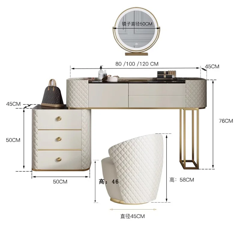 정리함 침실 드레싱 테이블, 럭셔리 Led 조명, 메이크업 거울, 저렴한 서랍, Comoda Pra Quarto 가정용 가구