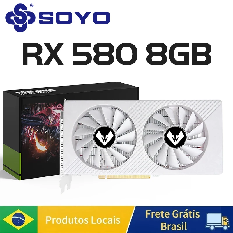 グラフィックボード・グラボ・ビデオカード SOYO AMD Radeon RX 580 8GB white SOYO AMD Radeon RX580 8G White Graphics Card GDDR5 Video