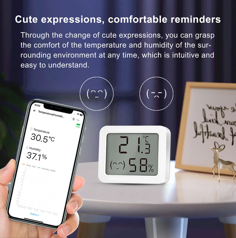 Ewelink Zigbee3.0 Temperature & Humidity Sensor Real-Time Monitoring Accurate In