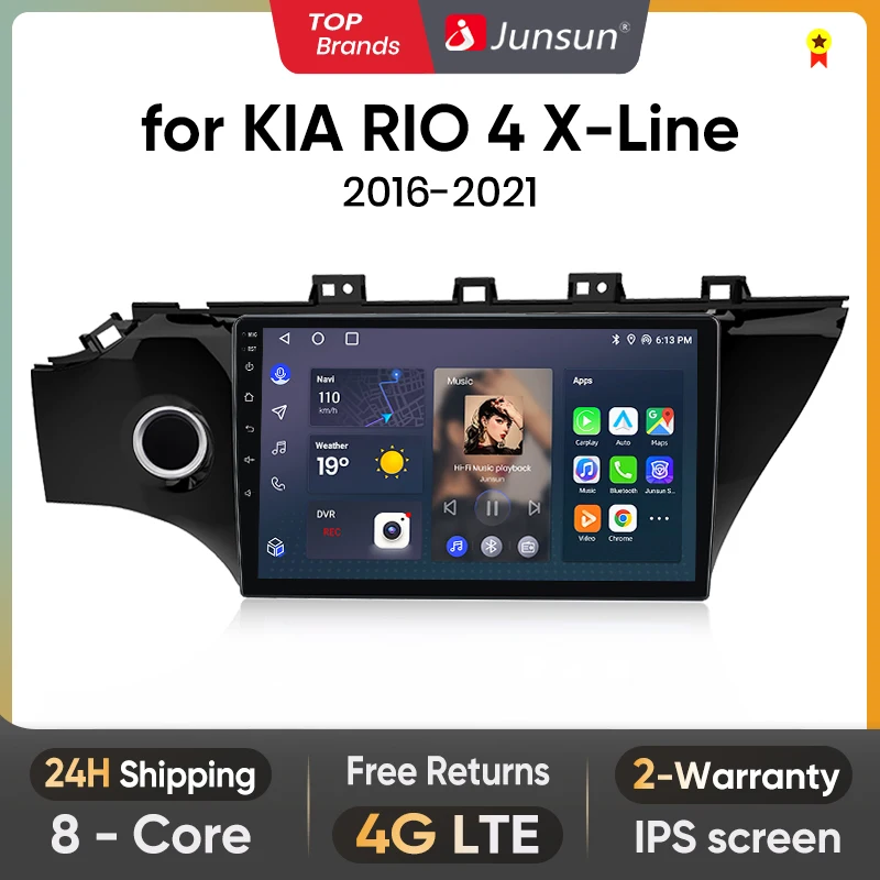 

Автомагнитола Junsun V1 для KIA RIO 4 X-Line 2016-2019, 2020, 2021, 4G, GPS