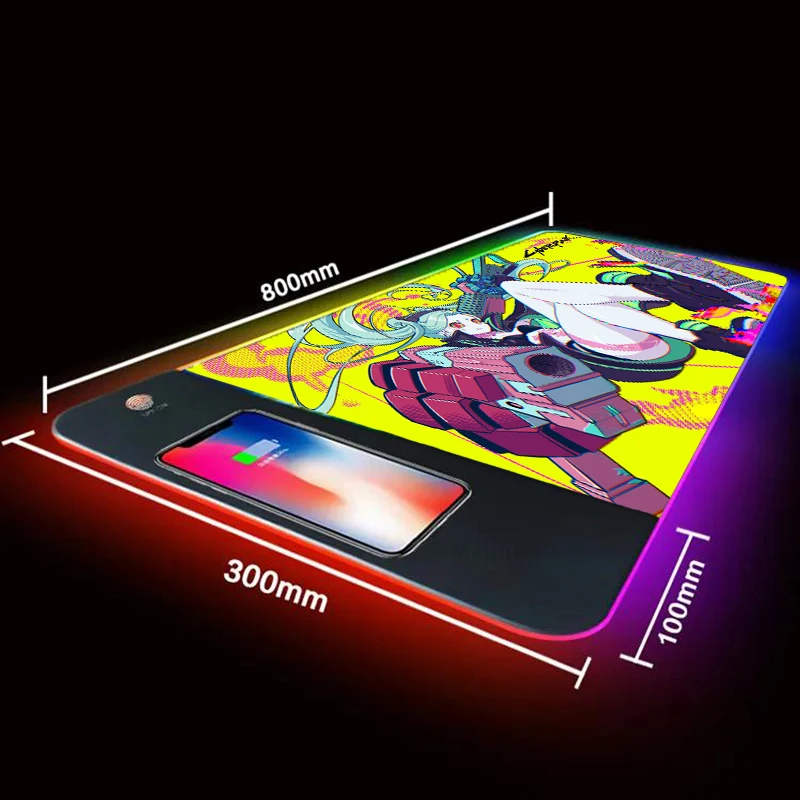 Maimuige Rebecca Mobile Carregamento sem Fio Grande Mouse Pad Gamer Mouse Mats Tapete Desktops Computador Mat Table Gaming Game Pad - Imagem 3