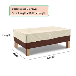 Heavy Duty Outdoor Garden Furniture Cover - Waterproof, Windproof, and UV-Resistant Protection for Sofa, Table, and Chair (Beige - brown)