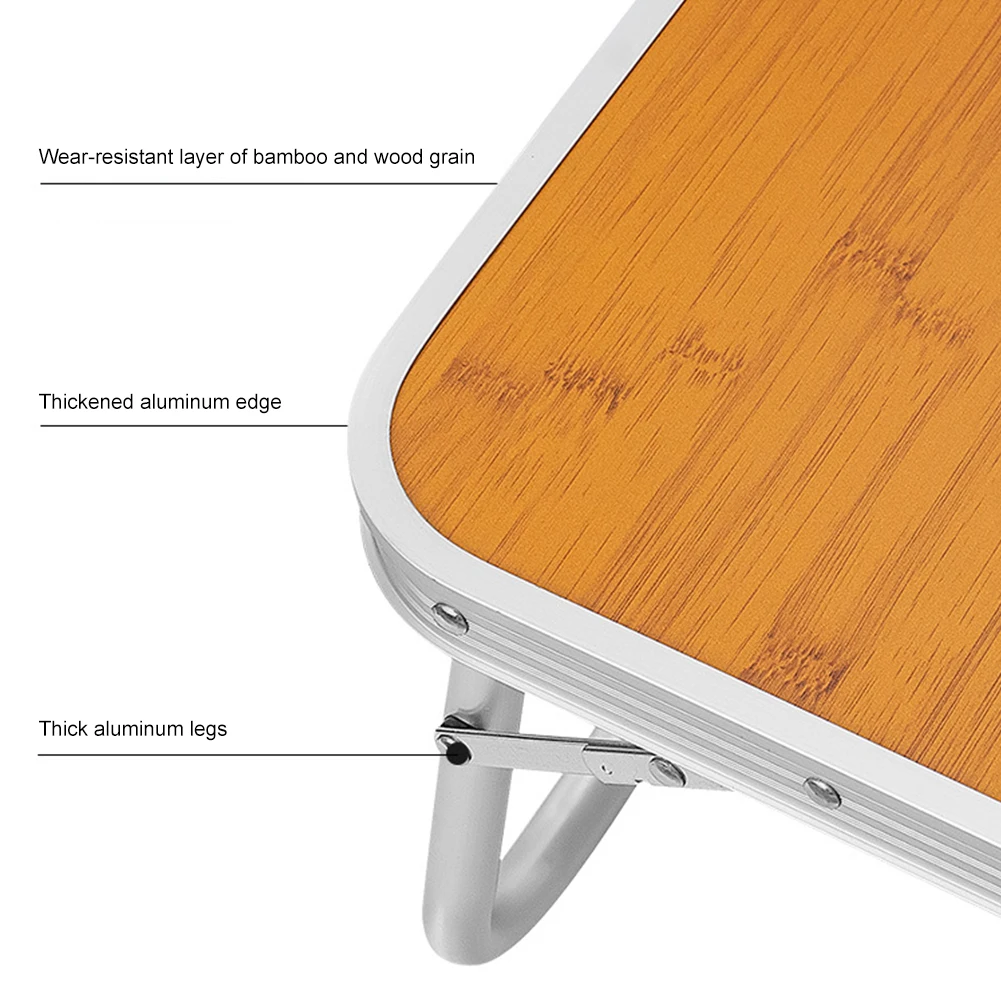 Folding Camping Table 3 Fold with Handle Lightweight Camp Tables Portable Outdoor Table for Outdoor Cooking BBQ Party Travel