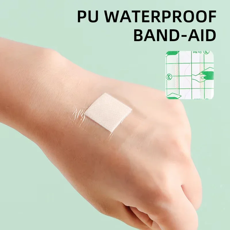 Waterproof Bandage 50PCS 38*38mm Transparent PU Square Band-Aid Adhesive Protective Sticker
