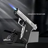 Portable Metal Windproof Pendant Lighter Outdoor Spray Blue Flame Torch Inflatable Lighter Cigarette Accessories Men's Gift New 2