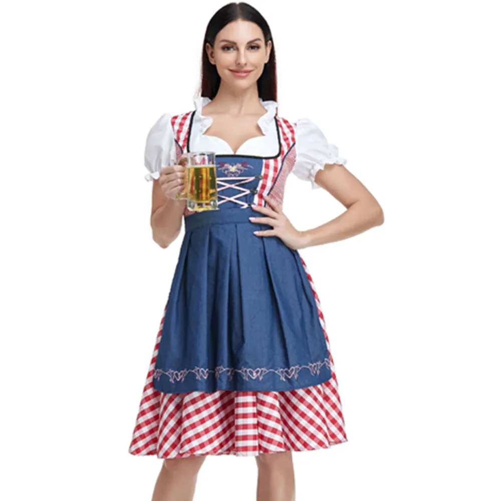 

The New Lady Vintage German Dirndl Dress Women's Costumes for Bavarian Oktoberfest Halloween Carnival