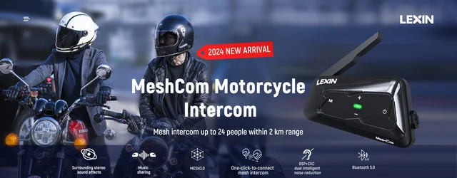 Motorcycle Bluetooth LEXIN MeshCom Headset, Mesh Group Helmet - Main Image