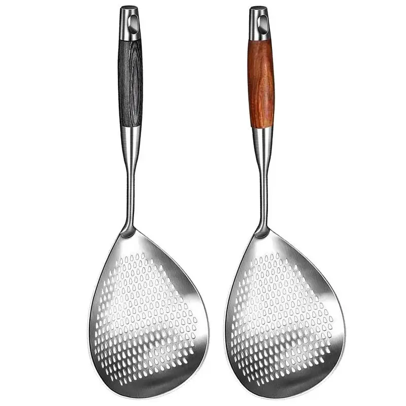 

Slotted Spoon Stainless Steel Strainer Spoon Mesh Deep Fryer Oil Frying Scoop Slotted Spoon Colander For Filtering Oil Skimmers