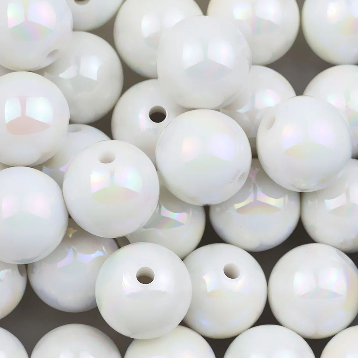 Vibrant 16mm Round UV Glitter Acrylic Beads for DIY Jewelry and Accessories