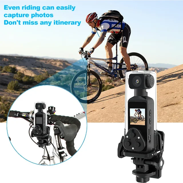 4K Action Camera Pocket Wifi Mini Sports Camera  270° Rotatable Sports Photo Video Vlog Recorder with Microphone Waterproof Case 4