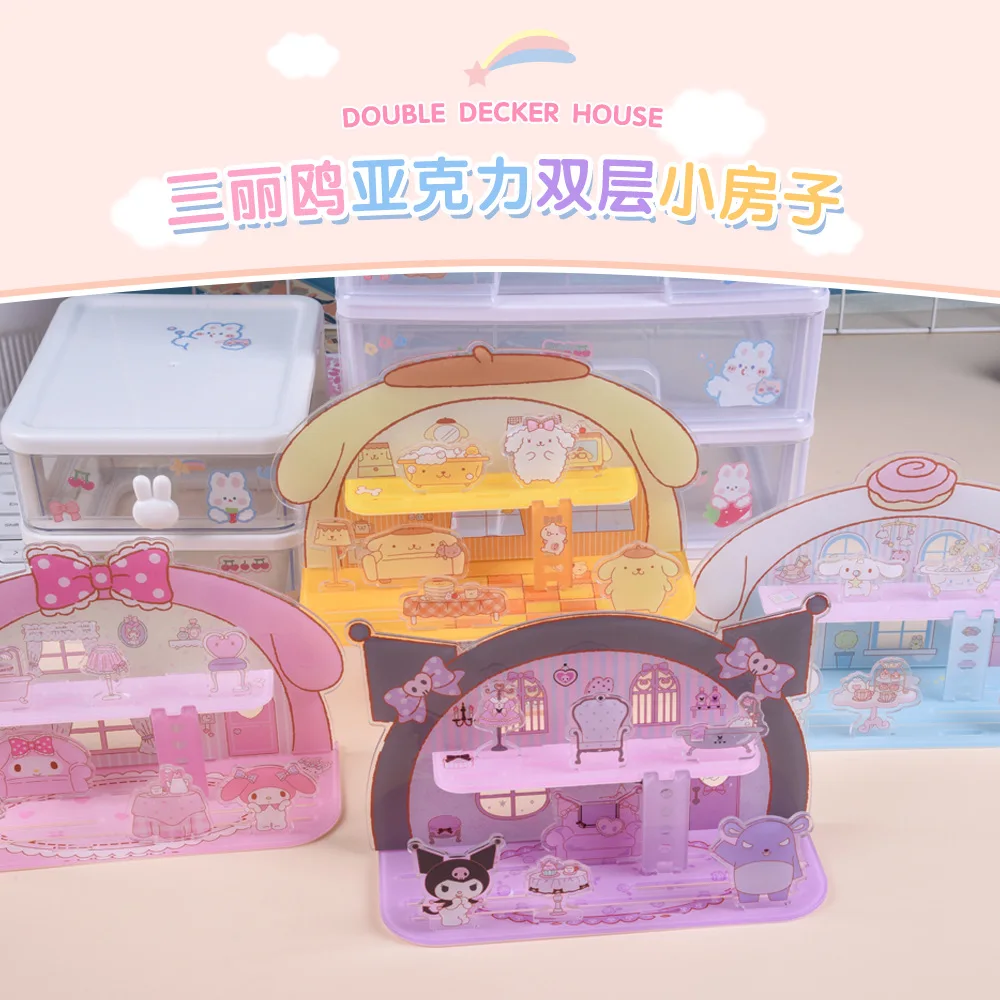 

Sanrio 3D искусственная акриловая двухслойная коричная курол моя мелодия мультяшная подставка Мелодия креативный орнамент подарок