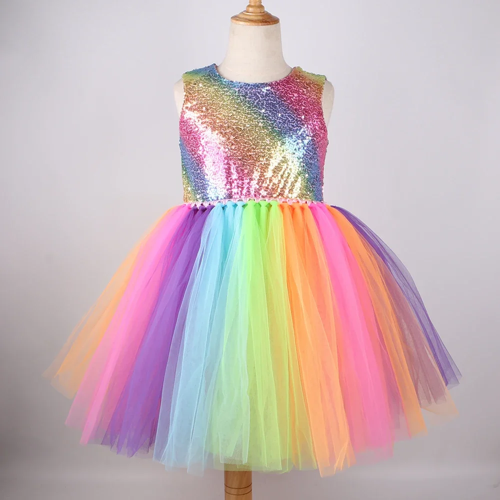 Joy Multicolor Sequin Gown Rainbow Pageant Dresses Children