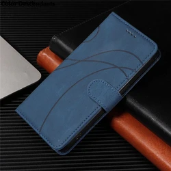Luxury Line Leather Flip Wallet Case with Card Slots - Premium Book Cover for Honor X8 5G (Blue)