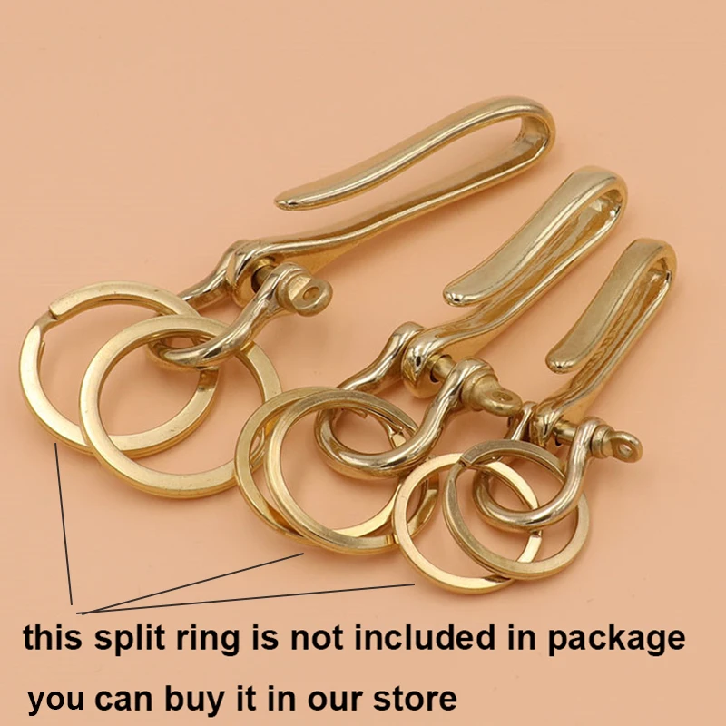 1 Stück Messing Schlüssel bund abnehmbarer Anhänger Clip Gürtel u Haken Retro Schlüssel ring Brieftasche Ketten verschluss mit Schäkel Angelhaken – Detail 9