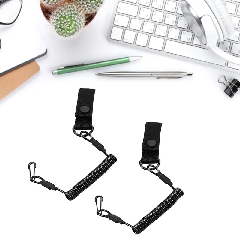 

2 шт. безопасный пружинный ремешок, тактический спиральный ремешок с защитой от потери, выдвижной слинг-брелок для альпинизма, и