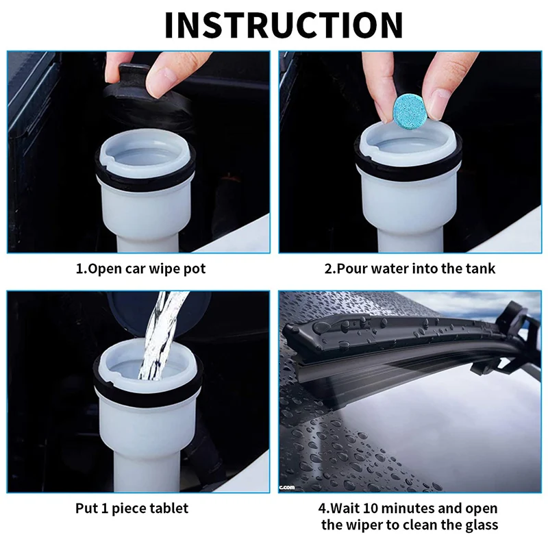 Effervescent Tablet Windshield Cleaner – Glass Water Dust Remover