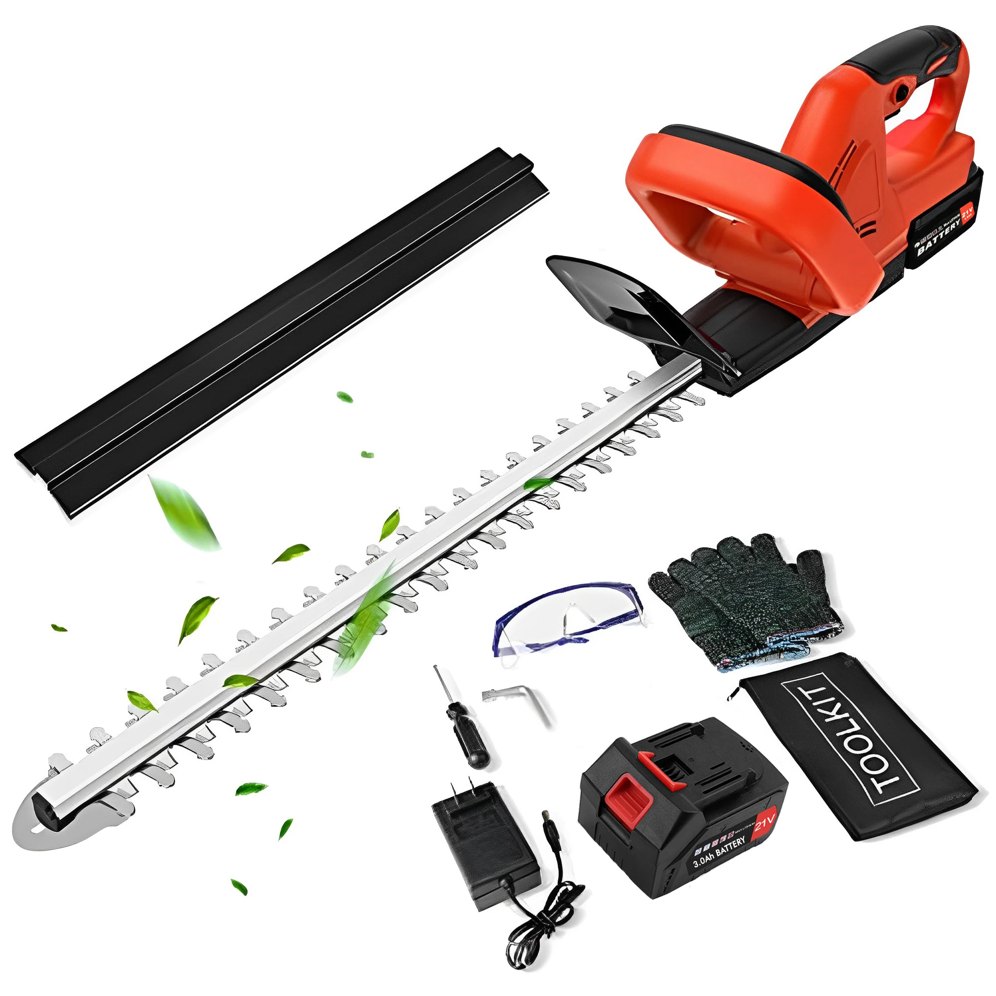 Cordless Hedge Trimmer 22 inch 21V 500W Hedge Trimmer with Dual Action Blade 3/5" Electric Cut Capacity for Bush Lawn Garden