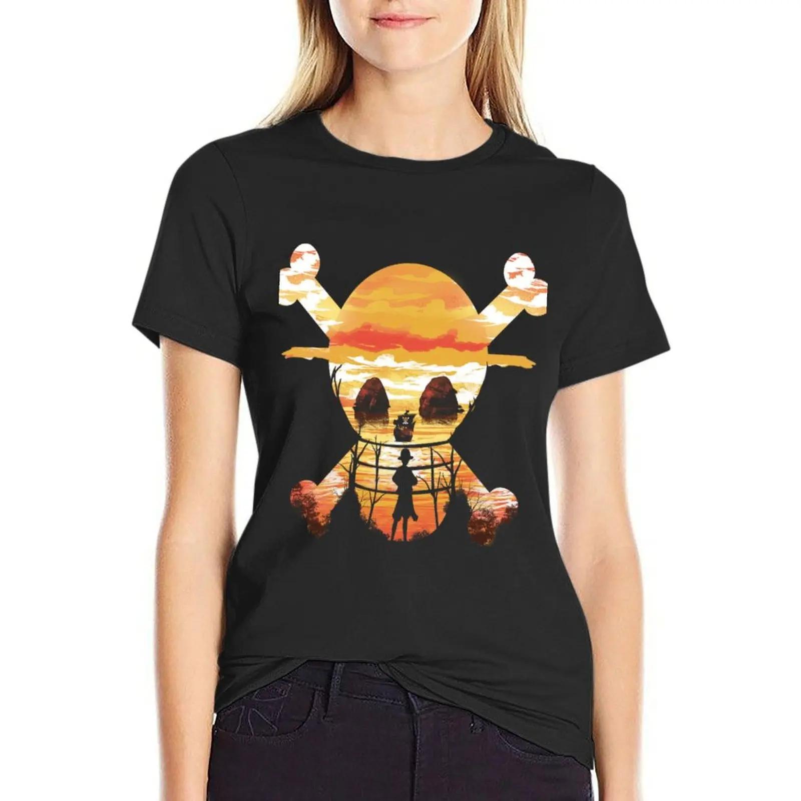 Straw-Hat-Crew T-Shirt lady clothes Blouse tees kawaii clothes Women's tee shirt