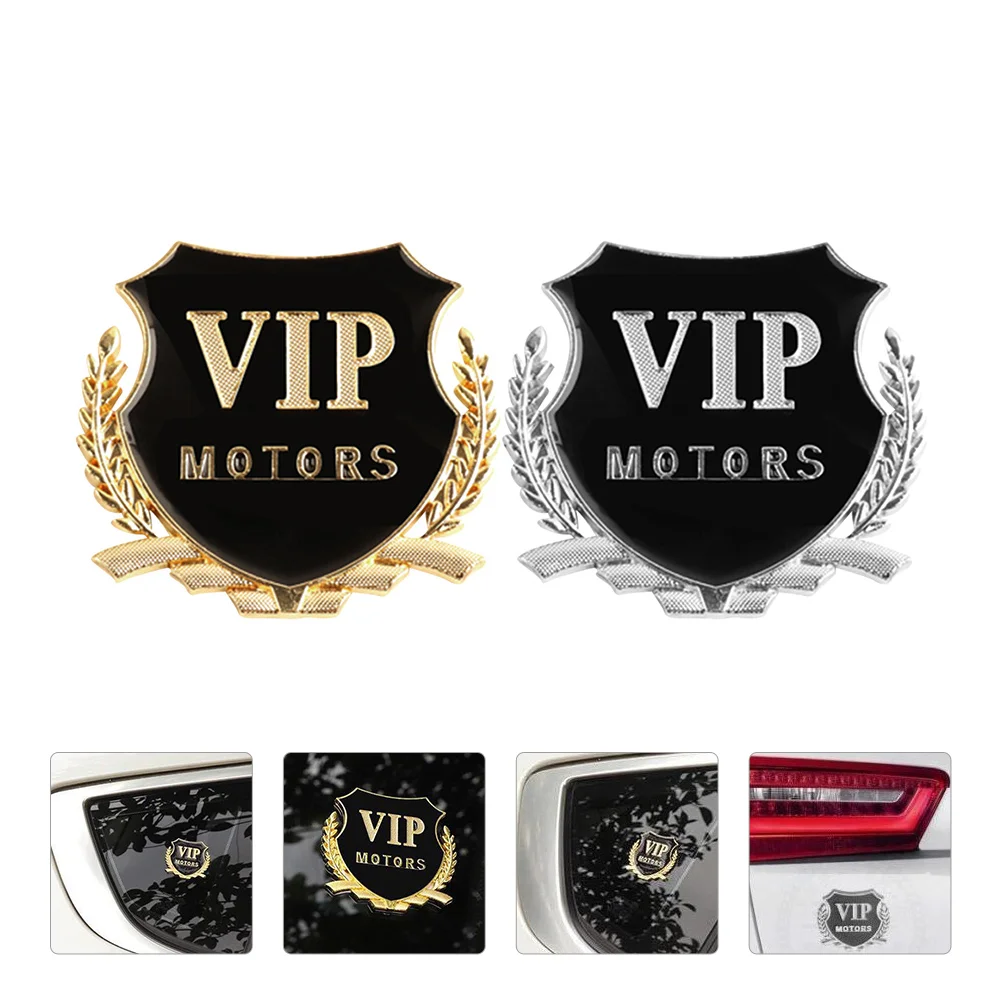 

2pcs Metal Decor Logo Shield Refit Car Logo Sticker Compatible for VIP MOTORS