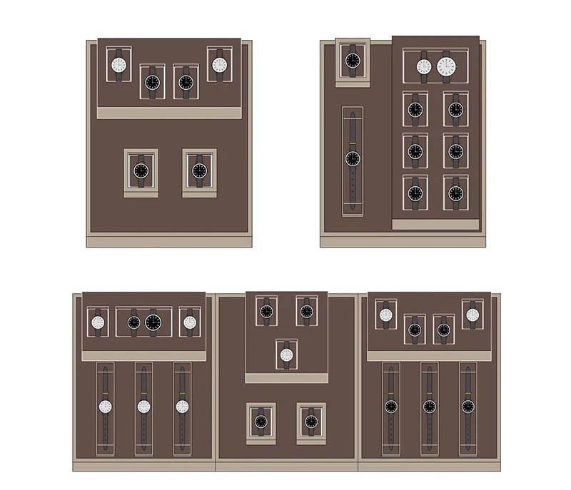 Luxury Brown Leatherette Watch Display Stand Holder – Retail Store Counter and Window O... - SKU LWDS1707 - UGI Packaging