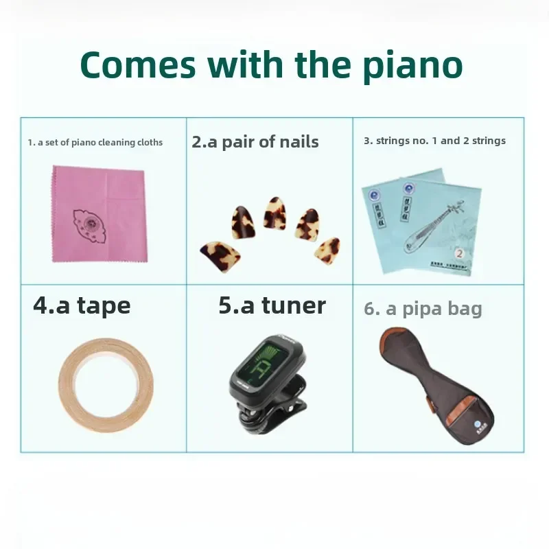 Lute Instrument Adult Pipa Beginners Professional Musical Instrument Gift Luxury African Rosewood Peony Headstock Beginner Set