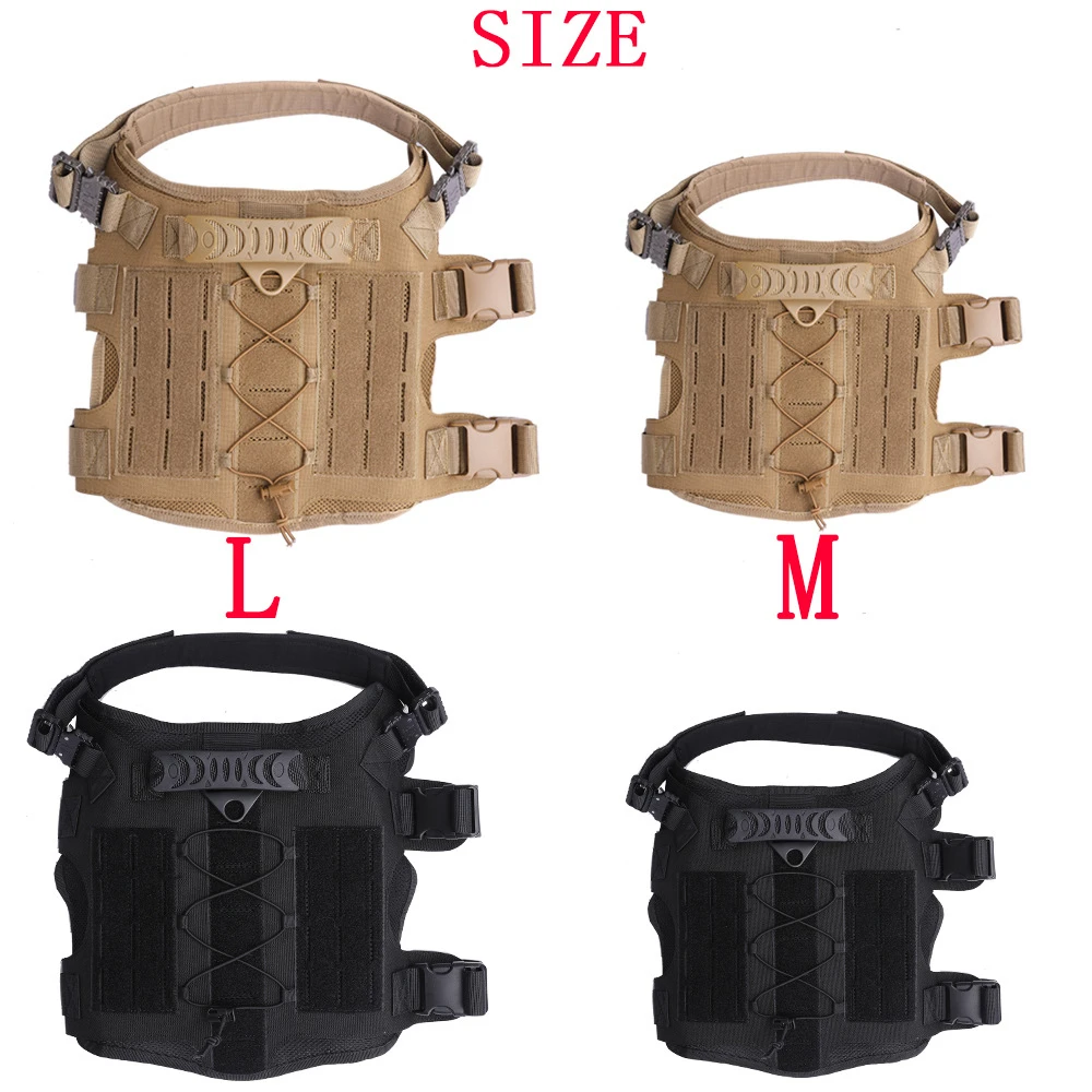 Tactical Dog Harness Pet Training Vest With Bags Military Dog Harness Leash Set Service Dog Vest Safety Lead Walking