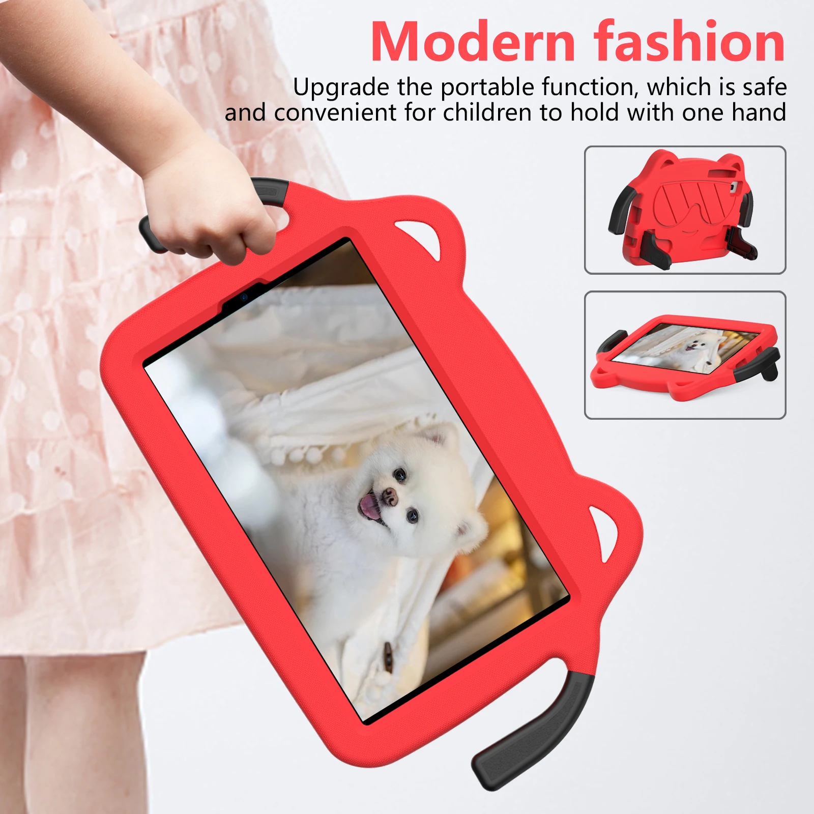 Rugged EVA Handle Stand Cover for Tablets - Kid-Safe Protective Case