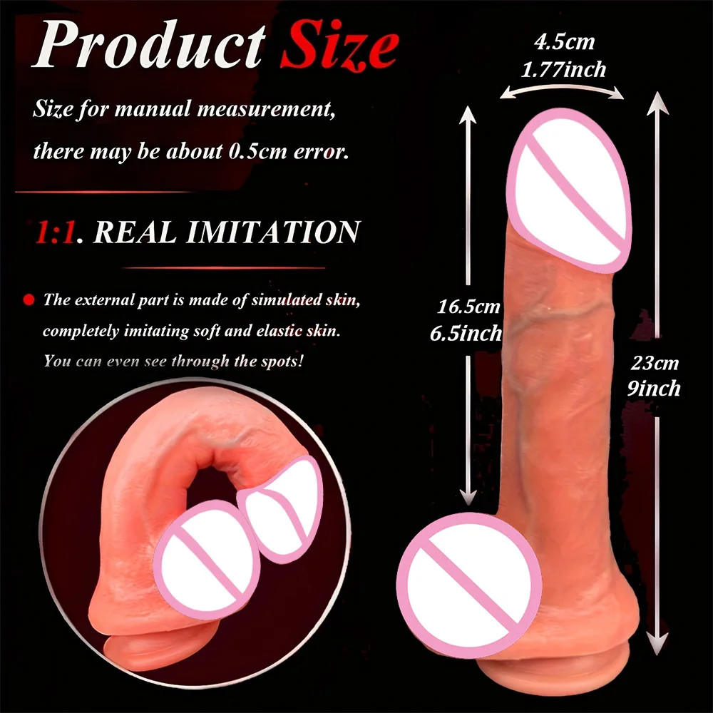 Skin Feeling Dildos women Soft Huge Dildo Realistic Penis Female Masturbators Double-layer Silicone Power Suction Cup Dick