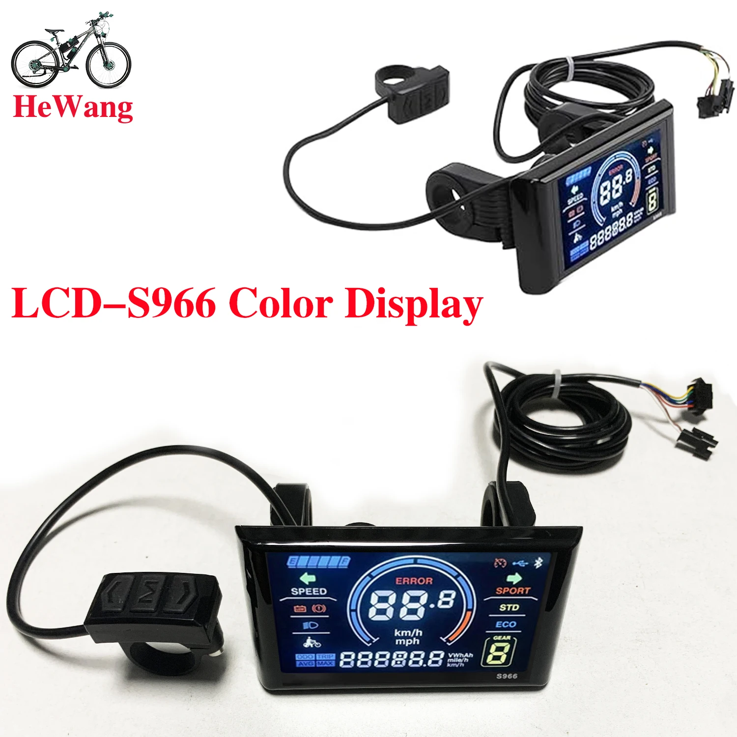 Elektrische Fiets LCD Display - Kleurenscherm Met 5-Pin Aansluiting, Waterdicht & Robuust Voor E-Bike En Scooter