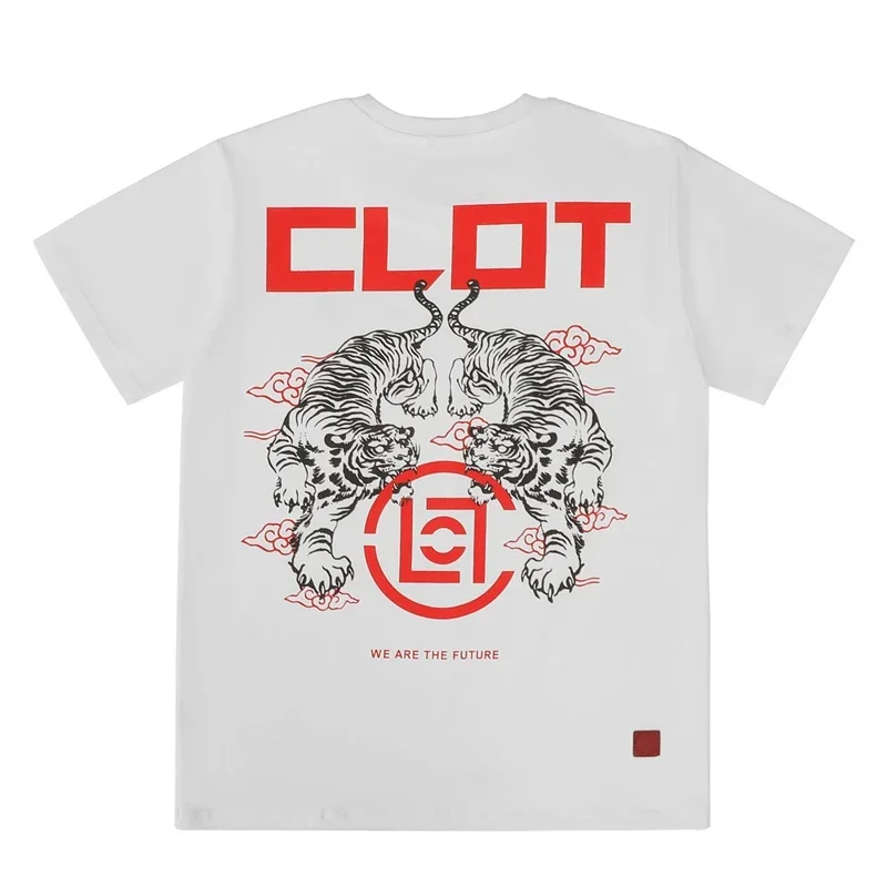 Hot Trend Brand CT Spring and Summer Brand Tiger Printing Daily Commuting Sports Men and Women The Same T-shirt