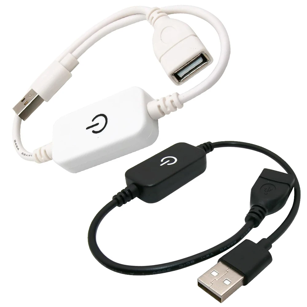 USB Cable Switch 28cm USB A Male to A Female Extension Extender Black Cable With ON OFF Switch USB 5V Touch/Knob Dimmer Switch led dimmer switch smart light switch smart dimmer switch led strip switch led string dimmer led dimmer controller lamp dimmer