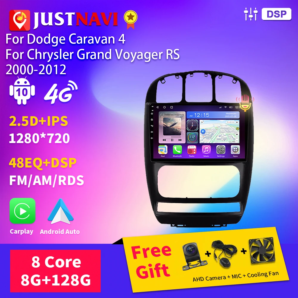 Justnavi Per Chrysler Grand Voyager Rs 2000-2012 Autoradio Autoradio Android Auto Carplay Navigazione Gps Lettore Multimediale 2 Din