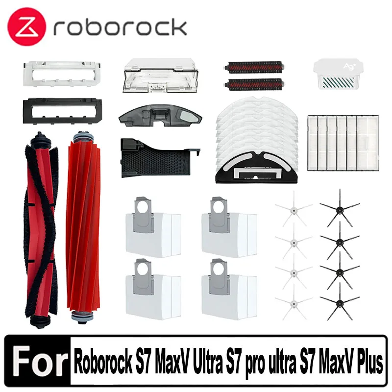 

Roborock S7 MaxV Ultra S7 pro ultra Robot Vacuum Cleaner Accessories S7 MaxV Plus Main Side Brush Mop Hepa Filter Dust Bag parts