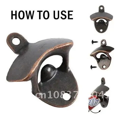 

Retro Look 10 Packs Wall-Mounted Corkscrew Set with Mounting Screws for Beer Soda Glass Cap Bottle Opener