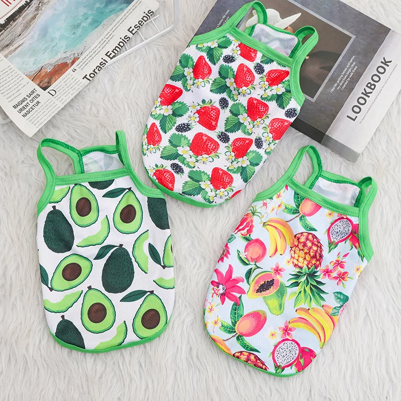 

Pet Dog Clothes Summer Puppy Pet Clothing for Dog Vest Shirts Fruit Pattern Clothing Chihuahua Yorkshire Clothes for Dogs Cats