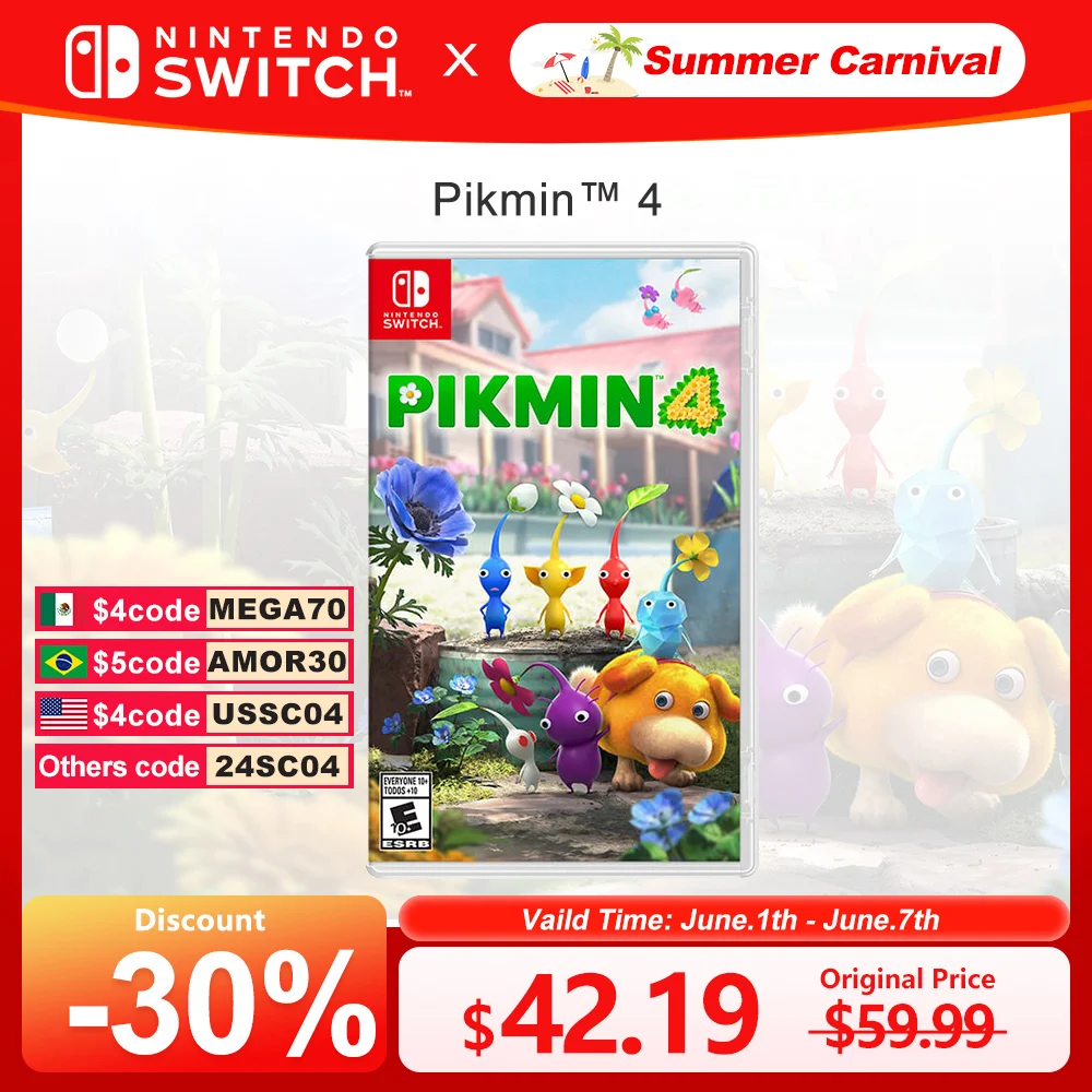 Pikmin 4 Nintendo Switch Game Deals 100% Original Physical Pikmin4 Game Card In Stock Strategy Genre for Switch OLED Lite